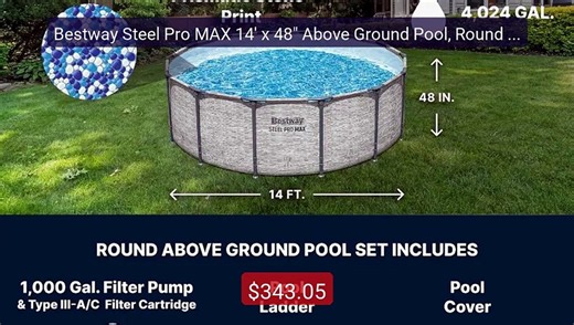 Bestway Steel Pro MAX 14' x 48" Above Ground Pool, Round Metal Fram... -- Top Rated 2026 | Buy Now!