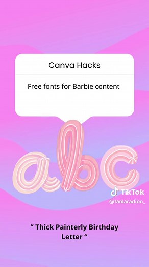 3 free canva fonts for Barbie content #canvahacks #barbiegirl #barbiemovie