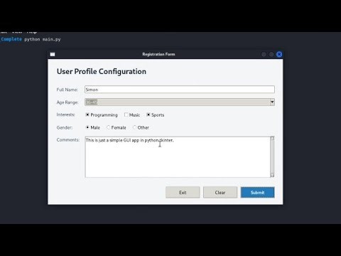 I made a Registration Form with python tkinter
