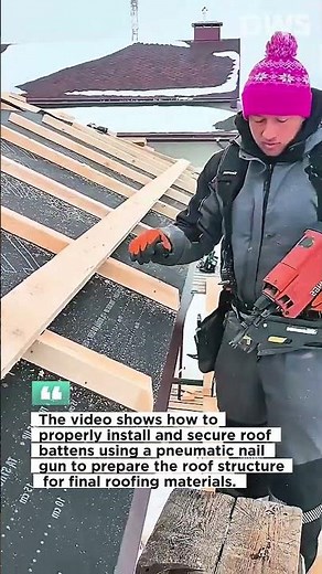 Roof Batten Installation Using Pneumatic Nail Gun | Professional Roofing Technique
