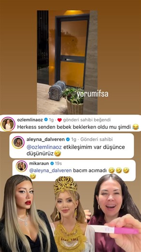 yorumifşa on Instagram: "Yorum ağımızda #özlemöz … Özlem Öz’ün bebek beklentisine Aleyna Dalveren’den cevap gelmiş"