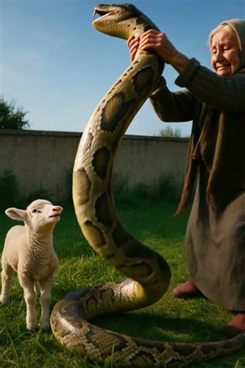 🐍👵 Grandma vs Giant Python – Grandmother’s Brave Stand 👵⚔️ #rescue #snake #funny