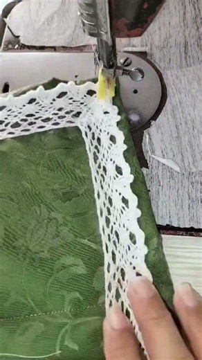 How to sew mitered Lace corner 💕#sewing #sewinghacks #stitching