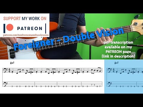 Foreigner - Double Vision (Bass cover with tabs)