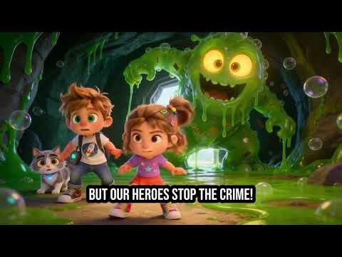 Mia & Max Save the Town! | Slime Monster Adventure | Kids Detective Cartoon