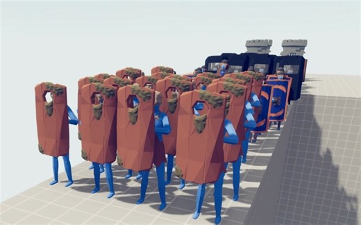 【TABS】10啦啦队和1个远程单位对战100盾兵