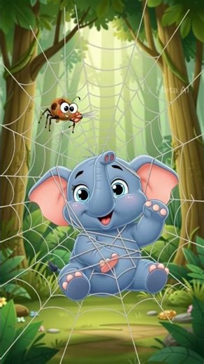 Baby Elephant Stuck in Spider Web 😲🐘 What Happens Next