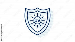 Uv protection. Sun icon symbol. Danger symbol. Uv radiation. Motion graphics.