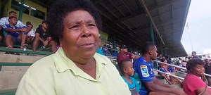 Taniela Rakuro's mother shares her joy watching her son play for the Swire Shipping Fijian Drua in their trial match against the Melbourne Rebels at Prince Charles Park, Nadi, yesterday. Rakuro is one of the 11 contracted development players for the Drua. | Fiji Sun