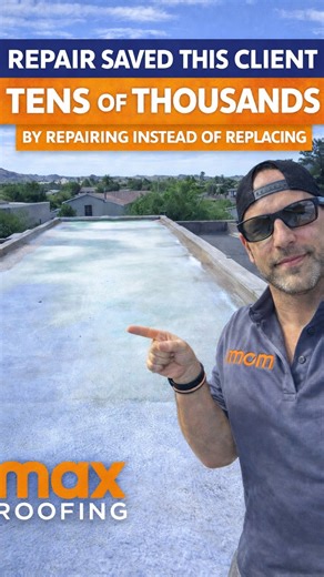 Max Roofing on Instagram: "Last year, we repaired and re-coated this roof instead of replacing it. We recently came back to inspect it — and it’s performing exactly as expected. Because the roof was still structurally sound, replacement wasn’t necessary. A proper repair and restoration allowed the homeowner to avoid a full tear-off on a very large roof — saving them thousands. At Max Roofing, we evaluate every roof based on condition, not commission. If repair or re-coating is the right solution