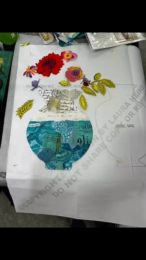 Yesterday’s collage class was awesome. Several new to collage students started creating fabric art! We love when our experienced collage artists join us; their work is always inspiring! | HollyDee Quilts