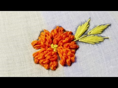 🌸 3D Flower Hand Embroidery Tutorial | Easy Flower Stitch for Beginners Step by Step #handbroidery