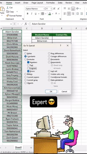 Excel Magic 😱 Names & Numbers Automatically Separate