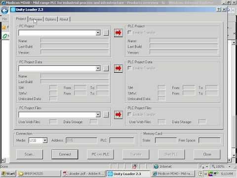 Upgrade Firmware in M340 Unity Pro Loader
