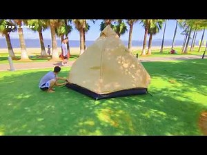 Double Layer 3-4 Person Family Camping Teepee Tent