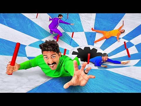 Survive the GIANT Slippery Funnel w/ Vanishing Pegs!