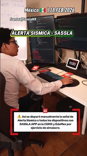 #Simulacro | Así se activo manualmente la señal de #AlertaSísmica a dispositivos con #SASSLA APP
