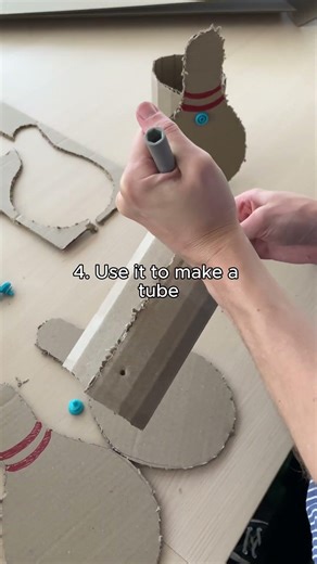DIY Bowling Pins with cardboard and Makedo 🎳 #bowling #games