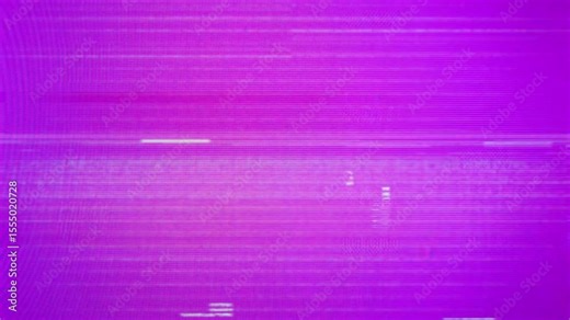 Soft purple and pink glitch background with subtle scan lines and flickering shapes. Looping animation of a retro screen with digital noise and chromatic aberration. Atmospheric and aesthetic.
