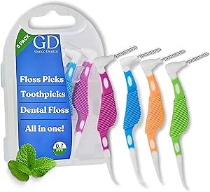 Interdental Brushes - Dental Tools for Effective Plaque and Tartar Removal, Dental Picks for Braces, Teeth Cleaning, and Flossing, Dental Floss Picks (.0.7 mm, 8)