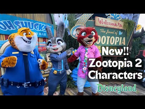 NEW! Zootopia 2 Character Meet and Greets! Judy Hopps, Nick Wilde, officer Clawhauser at Disneyland