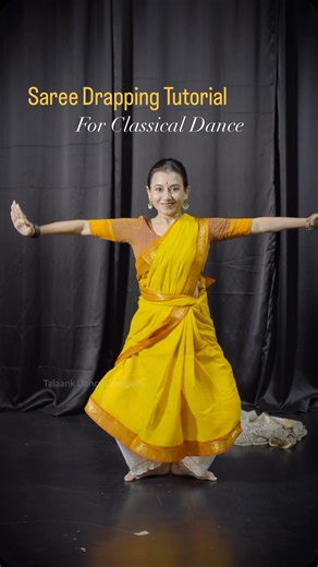 Talaank Dance Company| Bharatanatyam on Instagram: "Saree dropping tutorial for Bharatanatyam practice and performance. 1. You can use the full length 5yard sari 2. Half practice saree also can be used. ( half saree, practice sari, Bharatanatyam saree draping, saree draping for classical dance) #sareesofindia #sareedrapping❤️ #indianclassicaldance #sareedrappingfordance"