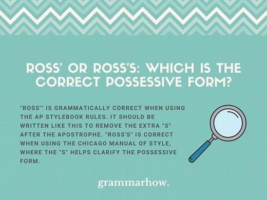 Ross' or Ross's? (Correct Possessive Form)