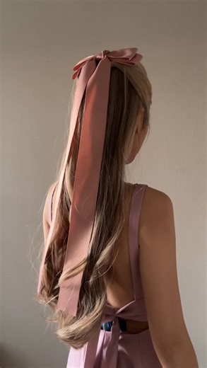 Michelle on Instagram: "The perfect way to keep your classy yet adorable ribbon barrette securely in place! 🎀✨ Ribbon barrette @leta_usa_official #easyhairstyles #valentinesday #ribbonhair #halfupdo #girlshairstyles #hairfashion #hairhacks"