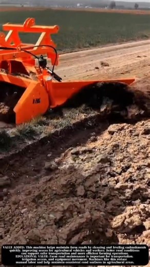 Farm Road Embankment Cleaning and Leveling Machine in Action