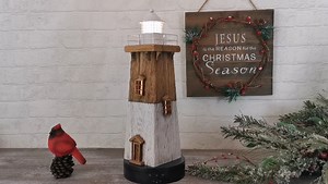 Watch Wooden lighthouse with LED on Amazon Live