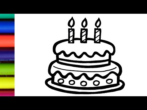 HOW TO DRAW BIRTHDAY CAKE | Easy Cake Drawing | draw tutorial Draw Big Cake Drawing