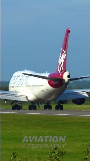 Virgin Atlantic Boeing 747-400 Close Up Takeoff from Manchester Airport #shorts
