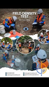 Conducting Field Density Test (FDT) on site. PART 2/2 FDT is a tool used to measure in-situ soil density before and after compaction (or series of compactions) to guarantee and determine if the soil has been compacted sufficiently, ensuring its load-bearing capacity and resistance to settlement. For inquiries, reach us at sales@geoinnovative.com | GeoInnovative Specialists Inc.
