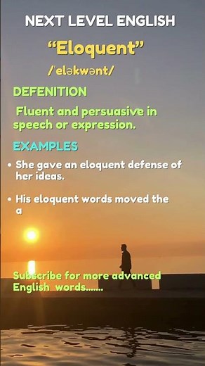 Eloquent ✨ | Speak with Clarity & Confidence #wordoftheday #englishvocabulary