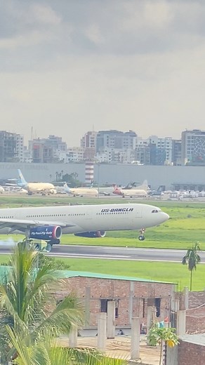Us Bangla Airlines A330 Landing Dhaka Airport Bangladesh #fbreelsfypシ゚ #Bangladesh #DhakaAirport #airplane #travel #aviation #travelphotography #airport #airbus @highlight | Ovi Rahman