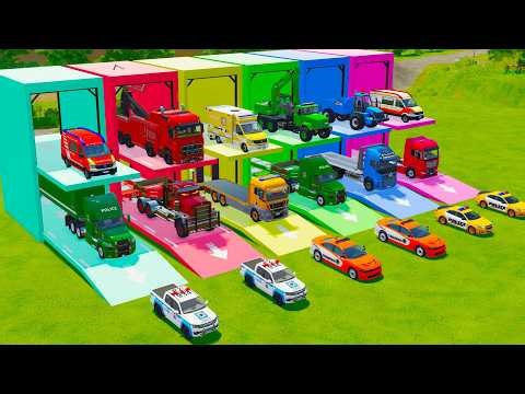 ALL POLICE CARS, EMERGENCY VEHICLES, RESCUE TRUK AND DUMP TRUCK TRANSPORT TO GARAGE - FS22