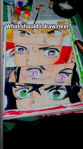 How to Draw Demon Slayer Eyes (Zenitsu, Tanjiro, Nezuko, Inosuke) #demonslayer #drawing #animeart
