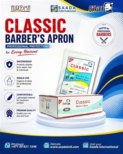 Swift Classic Barber's Aprons | Professional Protection for Every Haircut