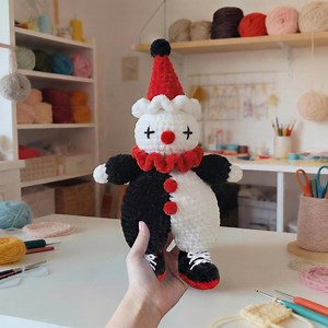 Clown Crochet Pattern - Jester Amigurumi Plushie Doll - Etsy