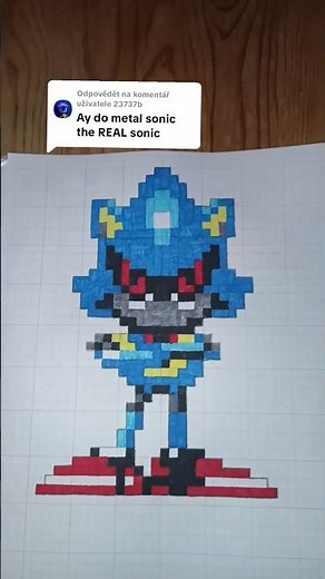 Finished this Metal Sonic pixel art ⚡🤖Who else loves pixel art? 💙#MetalSonic #PixelArt #GamingArt