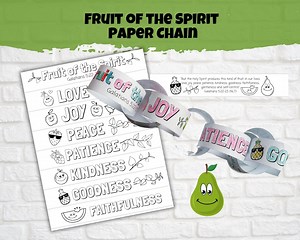 Kids Printable Fruit of the Spirit Paper Chain Craft, Sunday School Activity, Bible Verse Galatians 5, Good Fruit Family Activity - Etsy