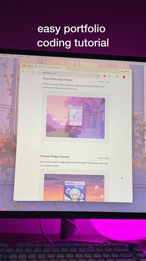 Nasha Wanich on Instagram: "⋆˚꩜｡ Another tutorial is here! This one is an easy portfolio website tutorial where i tried to walkthrough everything from design, HTML CSS, Javascript, exporting web assets, and hosting a website! 📽️Full tutorial on Youtube: Nashallery 👩🏻‍💻Full code on Github: nasha-wanich #coding #codingtutorial #portfolio #computerscience #portfoliotutorial"