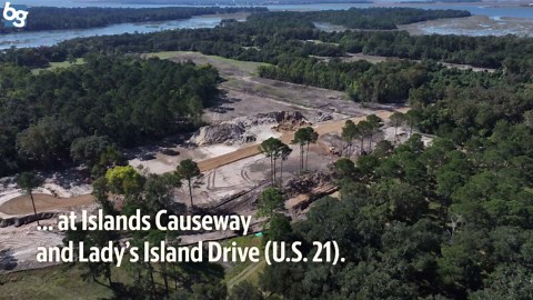 Drone video shows the start of land clearing on undeveloped SC island