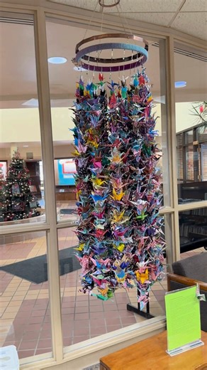 You might have noticed something new in the library recently! For the month of February, WAPL is hosting a senbazuru installation created by community members of ENGAGE West Allis ⭐ What is senbazuru? It's a Japanese tradition of folding 1,000 paper cranes as a symbol of peace and good fortune. Each fold is more than paper—it is a gesture of hope, healing, and connection. This particular installation has a special story; among the cranes are ones folded years ago by Madeline Mishefske, who passe