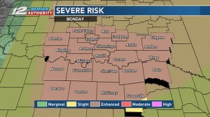 Another round of severe storms is forecast for this afternoon and evening across Texoma. Expect strong, isolated thunderstorms through the afternoon with a higher risk of severe thunderstorms capable of a tornado later this evening. | KXII-TV