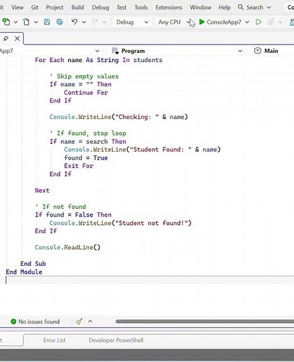 VB Net Loops example 2