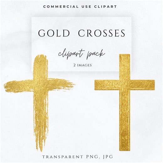 Catholic Gold Cross Clipart PNG | Gold Foil Christian Cross | Religious Cross Design for Lent, Easter, Baptism - Etsy