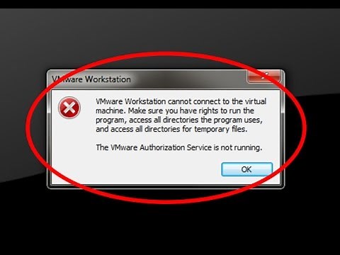 How to fix The VMware Authorization Service is not running