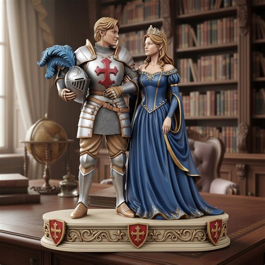 Royal Knight Queen Figurine STL | Medieval Love Statue, Fantasy Decor (digital Download) - Etsy