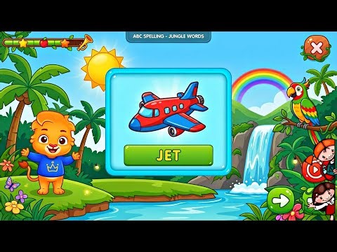 JET ✈️ | ABC Spelling - Jungle Words | Fun Learning for Toddlers 🌈